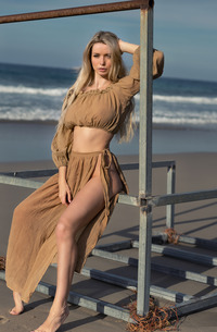 Busty Blond Katya - Alone On Teh Beach