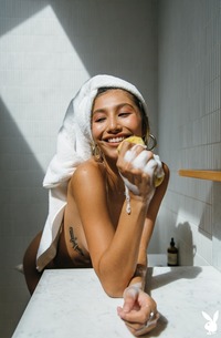 Dominique Lobito Washing Her Sexy Tits