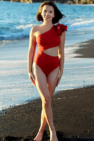 Eve Sweet Her Sexy Curves Bathed In The Sun’s Golden Glow