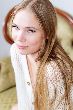 Luise Her Soft Outfit Slipping Open To Expose Her Perfect Breasts