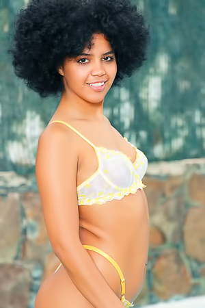 Selva Lapiedra Entices By The Pool In Lingerie Teasing Her Hairy Charms