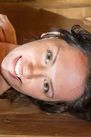 Avla Teases With Curly Hair And Tan Lines On Her Spread Legs