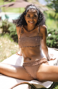 Ebony Babe Barbie Sunbathing Nude